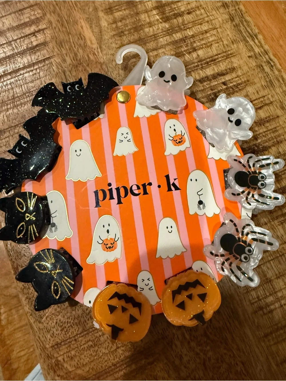 piper.k Halloween Acrylic Hair Clips🎃👻 Set - Orange, Black, Clear🦇🐈‍⬛🎃 NWT